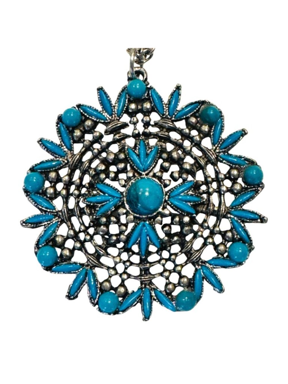 Southwestern Jewelry Lot 4 Necklaces Turquoise Tone Cross Thunderbird Reseller - Picture 4 of 6